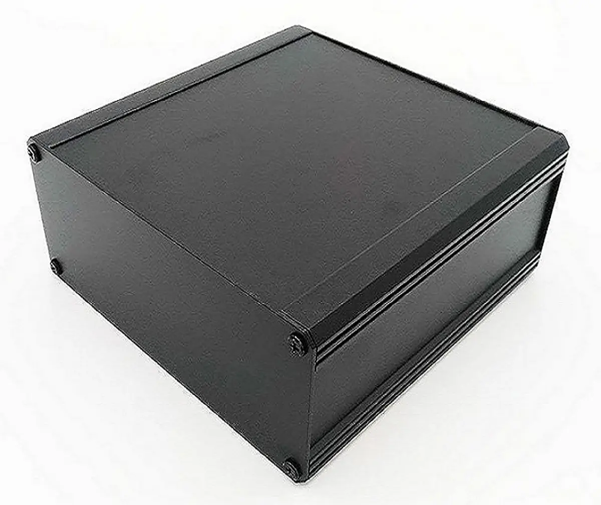 Produktfoto 1 von RS PRO EAB; Kühlkörpergehäuse; Aluminium-Strangpressprofil; Schwarz IP40 Breite 100 mm Höhe 175 mm Länge 200 mm