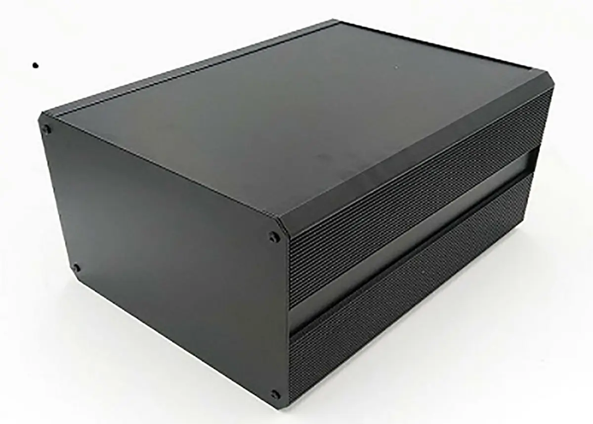 Produktfoto 1 von RS PRO EAB; Kühlkörpergehäuse; Aluminium-Strangpressprofil; Schwarz IP40 Breite 200 mm Höhe 175 mm Länge 300 mm
