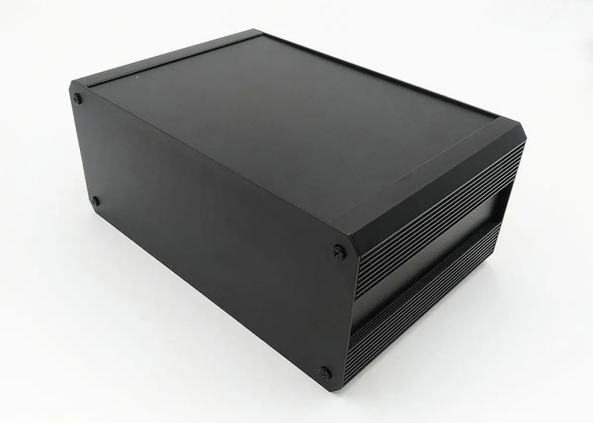 Produktfoto 1 von RS PRO EAB; Kühlkörpergehäuse; Aluminium-Strangpressprofil; Schwarz IP40 Breite 300 mm Höhe 175 mm Länge 400 mm
