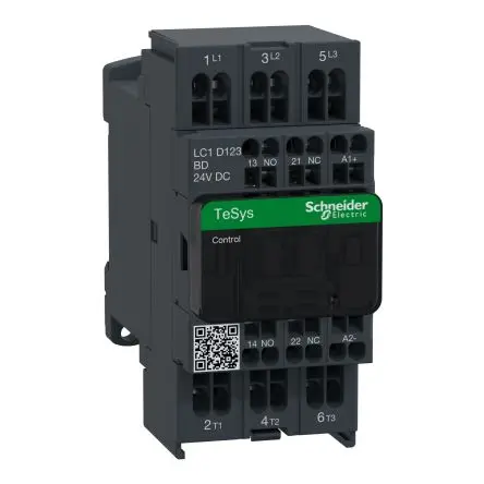 Produktfoto 1 von Schneider Electric TeSys D Schütz 24V dc-Spule, 3-polig, 690 V dc, 300V ac / 12 A 24V dc 7.5 kW 3 Schließer
