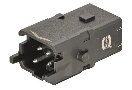 Produktfoto 1 von HARTING Han 1A Industrie-Steckverbinder Kontakteinsatz Stecker, 3-polig 10A, Schraubanschlussklemme,