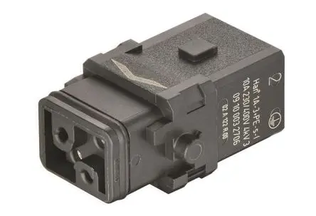 Produktfoto 1 von HARTING Han 1A Industrie-Steckverbinder Kontakteinsatz Buchse, 3-polig 10A, Schraubanschlussklemme,