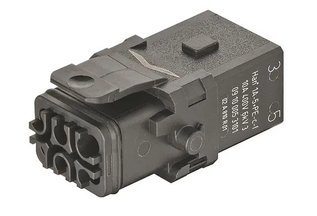 Produktfoto 1 von HARTING Han 1A Industrie-Steckverbinder Kontakteinsatz, 5-polig 10A Buchse, Crimp