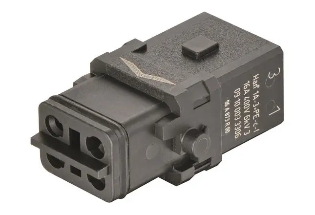 Produktfoto 1 von HARTING Han 1A Industrie-Steckverbinder Kontakteinsatz, 3-polig 16A Buchse, Crimp