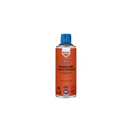 Produktfoto 1 von Rocol Rocol Foodlube Spray Grease Aluminiumkomplex Fett Weiß Lebensmittelsicher -50 °C bis 160 °C, Zerstäuber 400 ml