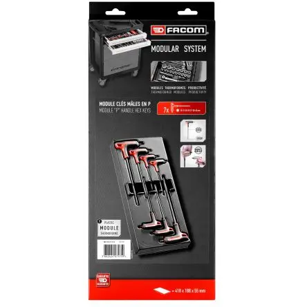 Produktfoto 1 von Facom TORX®-Schlüsselsatz Kohlenstoff-Silikon-Stahl 7, T10-T15-T20-T25-T27-T30-T40