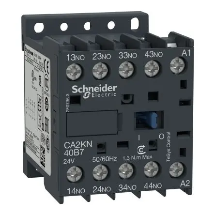 Produktfoto 1 von Schneider Electric TeSys K Steuerrelais, / 10A 4.5 VA 4 Schließer, 230V ac / 10A 4 Schließer, 58 mm x 45mm