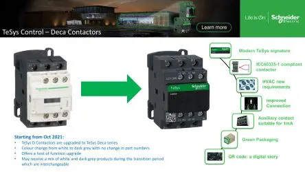 Produktfoto 1 von Schneider Electric TeSys D LC1D Leistungsschütz 24 V ac-Spule, 3 -polig , 300 V dc, 690 V ac / 16 A 7,5 kW 3 Schließer