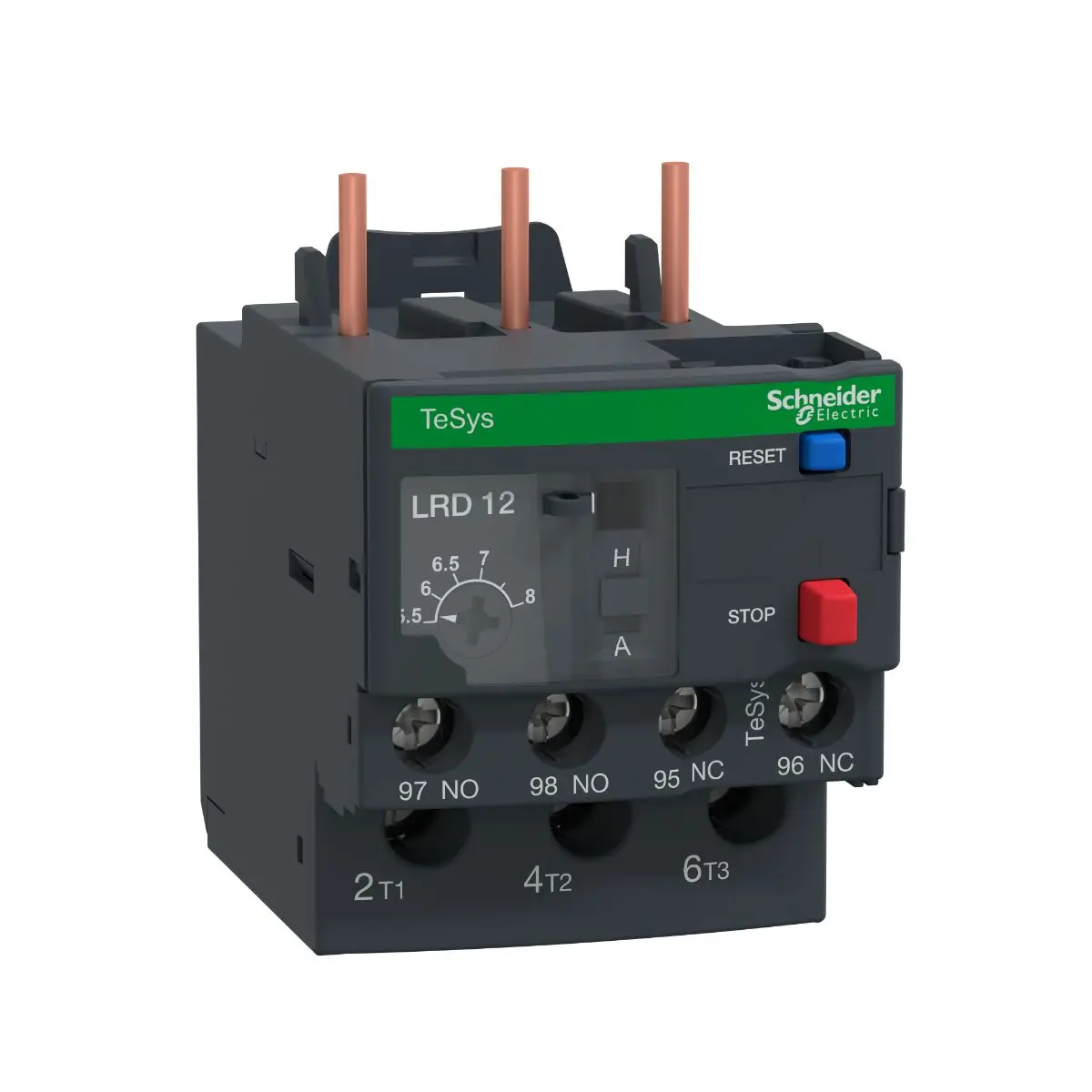 Produktfoto 1 von Schneider Electric LRD Überlastrelais, / 5.5 to 8 A 3 kW 1 Schließer/1 Öffner / 8 A 3P, 123 mm x 45 mm