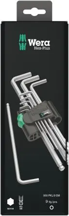 Produktfoto 1 von Wera Sechskantschlüsselsatz 9 L Metrisch Lang 1.5 to 10 mm