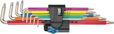 Produktfoto 1 von Wera TORX®-Schlüsselsatz L Lang Edelstahl 9, TX 8, TX 9, TX 10, TX 15, TX 20, TX 25, TX 27, TX 30, TX 40