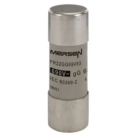 Produktfoto 1 von Mersen Ferrule fuse-links Patronensicherung gG / 63A 22 x 58 mm 690V ac Keramik gG