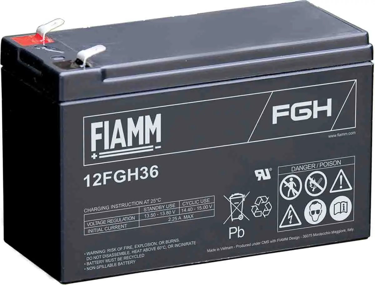 Produktfoto 1 von Fiamm Abgedichteter Bleiakku, 12V / 9Ah, Faston F2-Anschluss, 151 x 65 x 95mm
