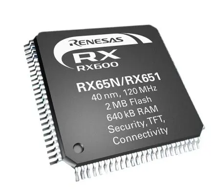 Produktfoto 1 von Renesas Electronics Mikrocontroller RX651 RXv2 32 bit Oberfläche 2MB Flash TFBGA 64-Pin 120 MHz 640 kB RAM
