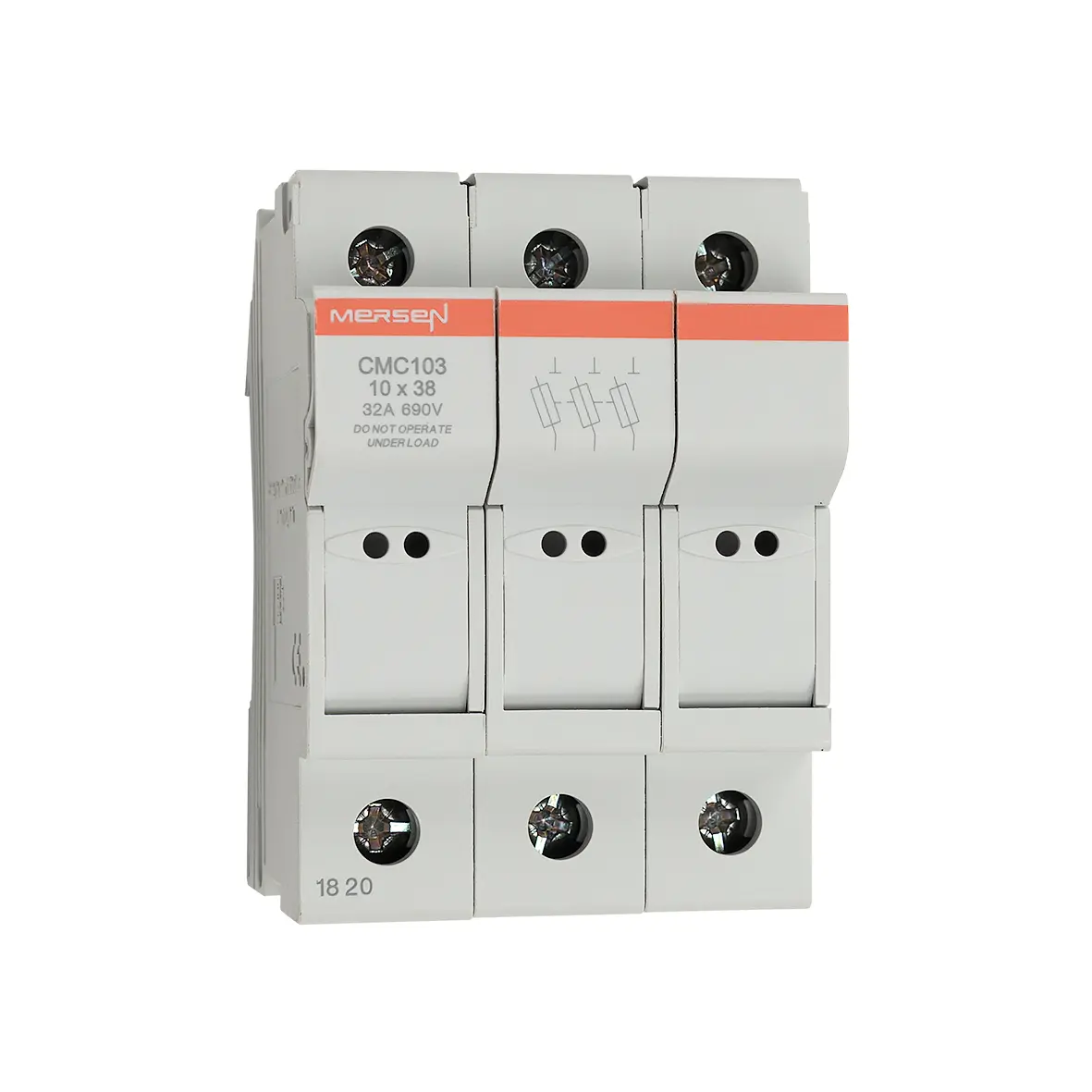 Mersen Sicherungshalter für Hutschienenmontage Modulostar für 10 x 38mm Sicherungen 32A 690V ac, Serie CMC10 3P-polig