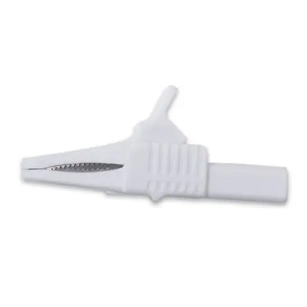 Produktfoto 1 von Mueller Electric Vernickelte 19 mm Krokodilklemme, Weiß, 30A Nylon Isoliert