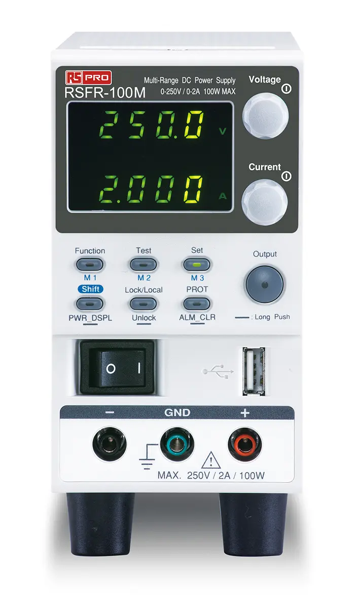 Produktfoto 1 von RS PRO Digital Labornetzgerät 100W, 0 → 250V / 2A