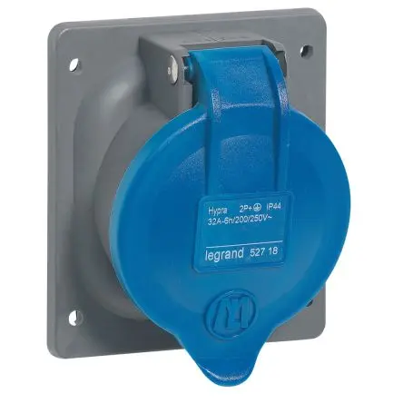 Produktfoto 1 von Legrand HYPRA Leistungssteckverbinder, 250V 2P+PE / 32A, Panel IP44