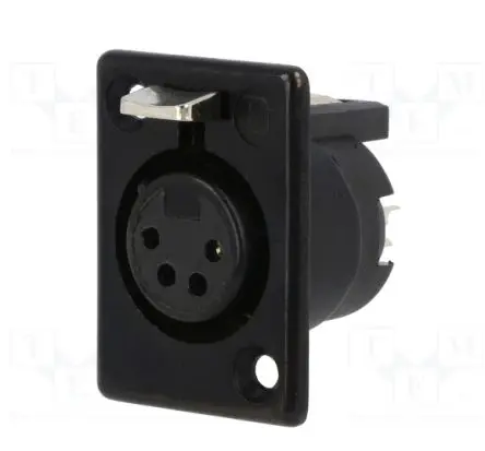 Produktfoto 1 von Deltron Gerade 4-polig Panel Buchse Silber Schwarz XLR-Steckverbinder, 50V ac