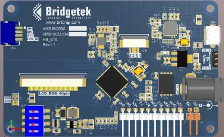 Produktfoto 1 von Bridgetek 5.0 Zoll Anzeigetafel, LCD Entwicklungsmodul EVE-Kreditkartenplatine (ohne Display) USB BT816 EVE