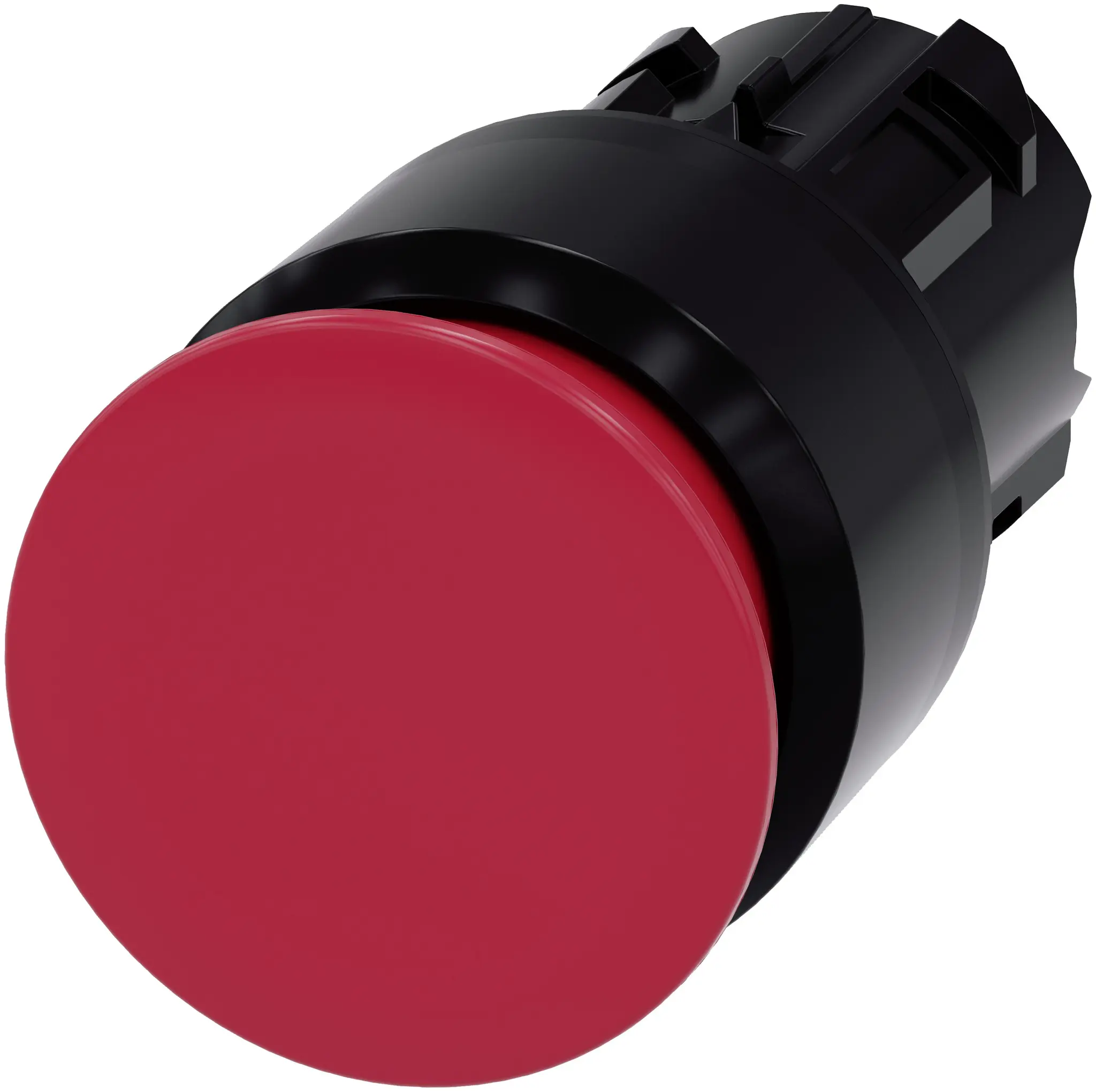 Produktfoto 1 von Siemens 3SU1 Drucktastenkopf Ø 22 mm, Rot Rastend Pilzkopf Pilzkopf Kunststoff, IP66