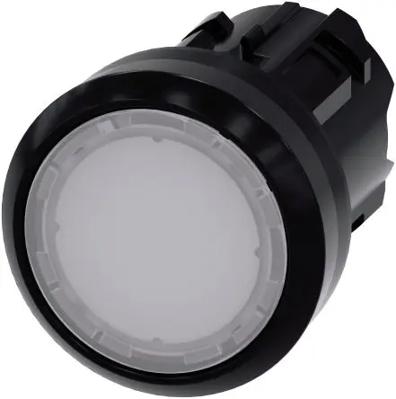 Produktfoto 1 von Siemens SIRIUS ACT Drucktastenkopf Ø 22 mm, Weiß Rastend Rund Rund Kunststoff, IP66