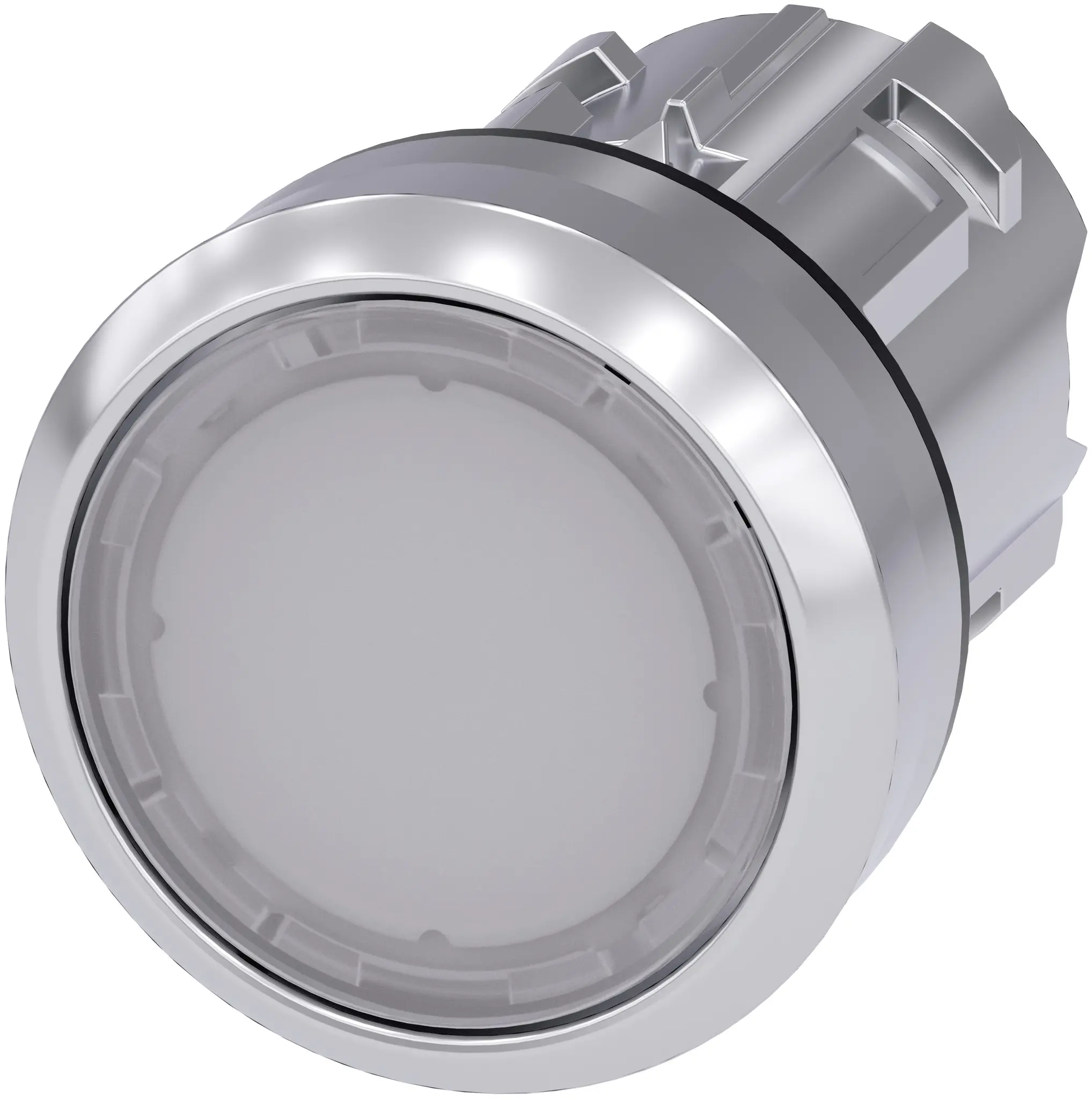 Produktfoto 1 von Siemens SIRIUS ACT Drucktastenkopf Ø 22 mm, Weiß Rastend Rund Rund Kunststoff, IP66