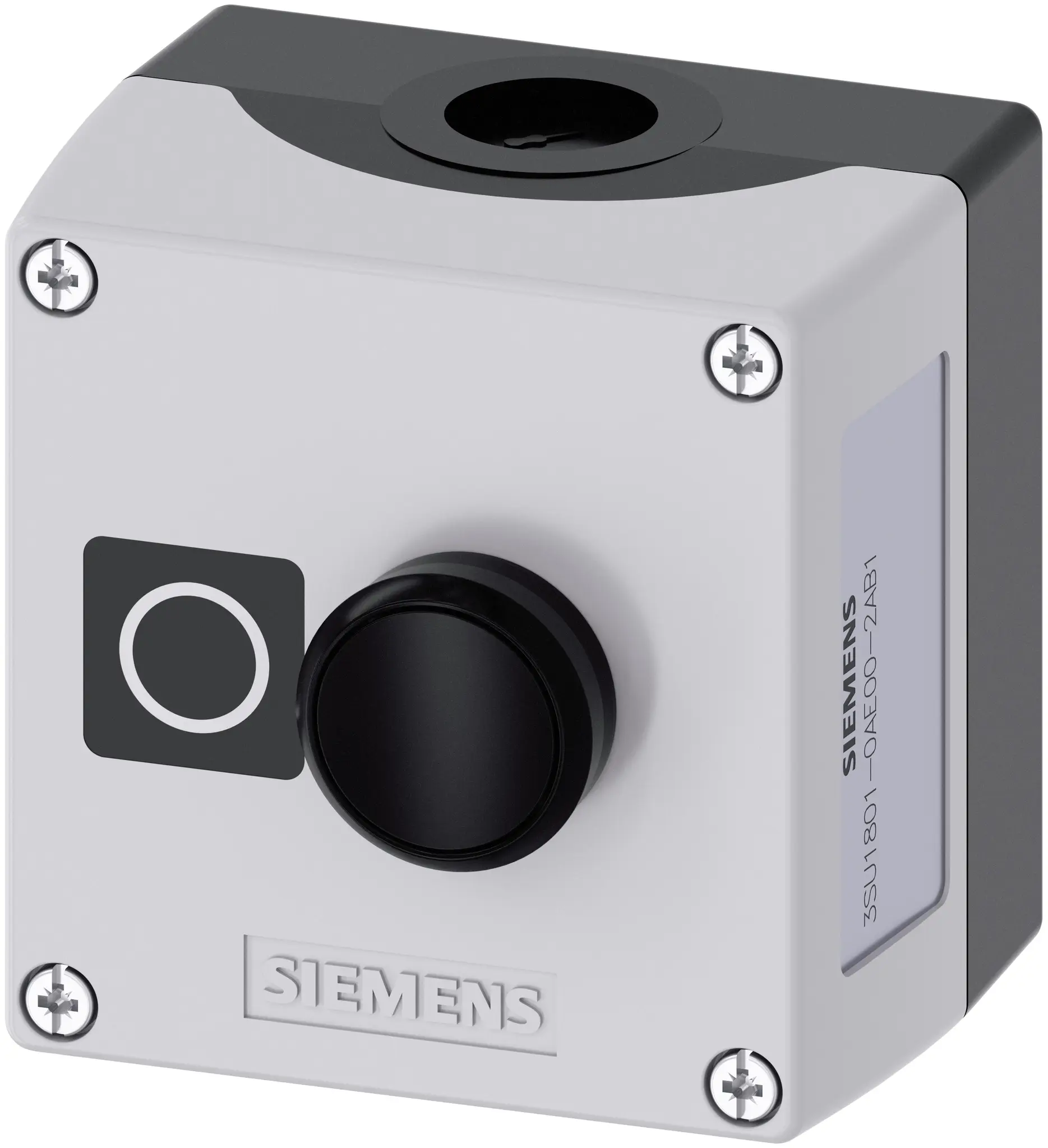 Produktfoto 1 von Siemens SIRIUS ACT 3SU18 Drucktaste-Steuerstation SPST Schwarz Kunststoff, IP66, IP69, IP40, 1 Kunststoff Grau Ø 22 mm O