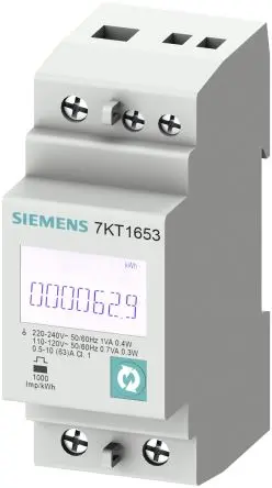 Produktfoto 1 von Siemens 7KT PAC1600 Energiemessgerät LCD Digital, 10-stellig / 1-phasig Impulsausgang