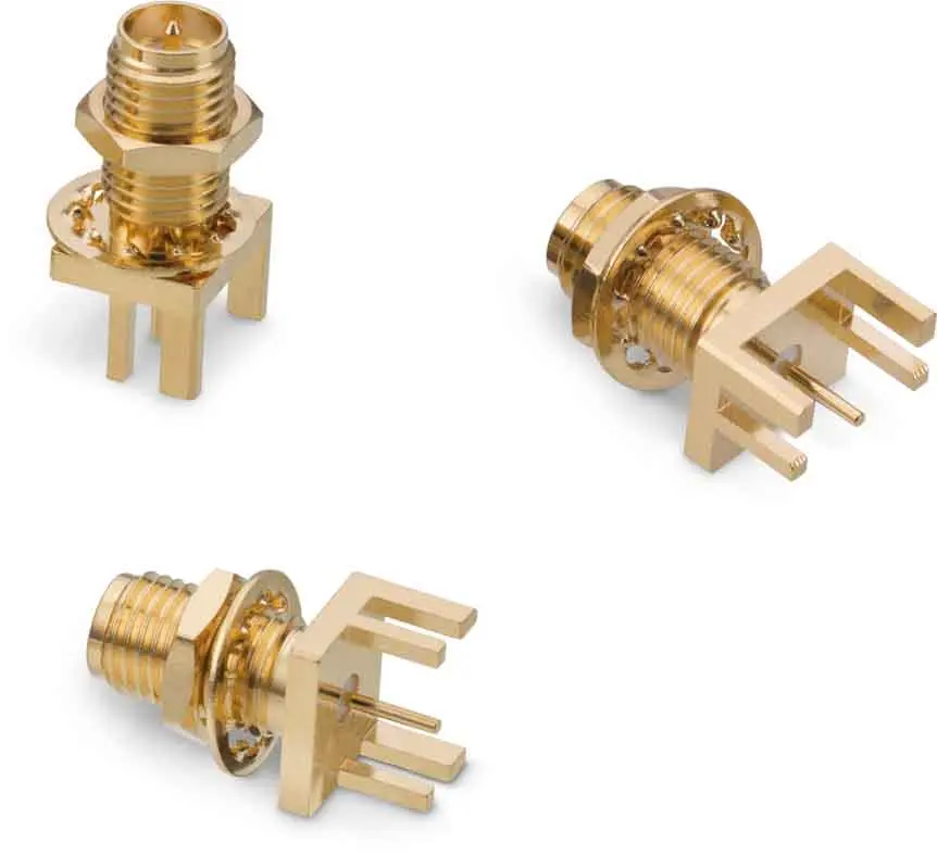 Wurth Elektronik WR-RPSMA Buchse Koaxialsteckverbinder SMA-Steckverbinder, Kante, 50 Ω Lot, Standard Tafelmontage Typ,