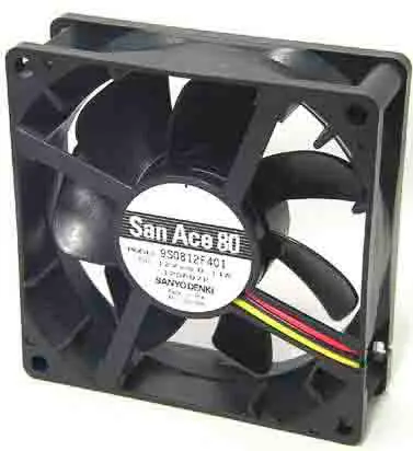 Produktfoto 1 von Sanyo Denki 95 DC-Axiallüfter, Kugellager, 12 V dc / 1.32W, 80 x 80 x 25mm, 55.8m³/h