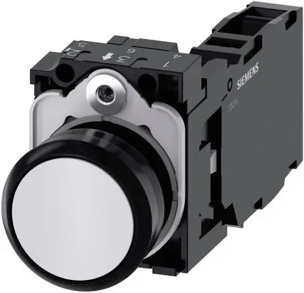 Produktfoto 1 von Siemens SIRIUS ACT 3SU11 Druckschalter Tastend Trennplatte Ø 22 mm, 1-poliger Umschalter / 10A 500 V dc 500 V ac