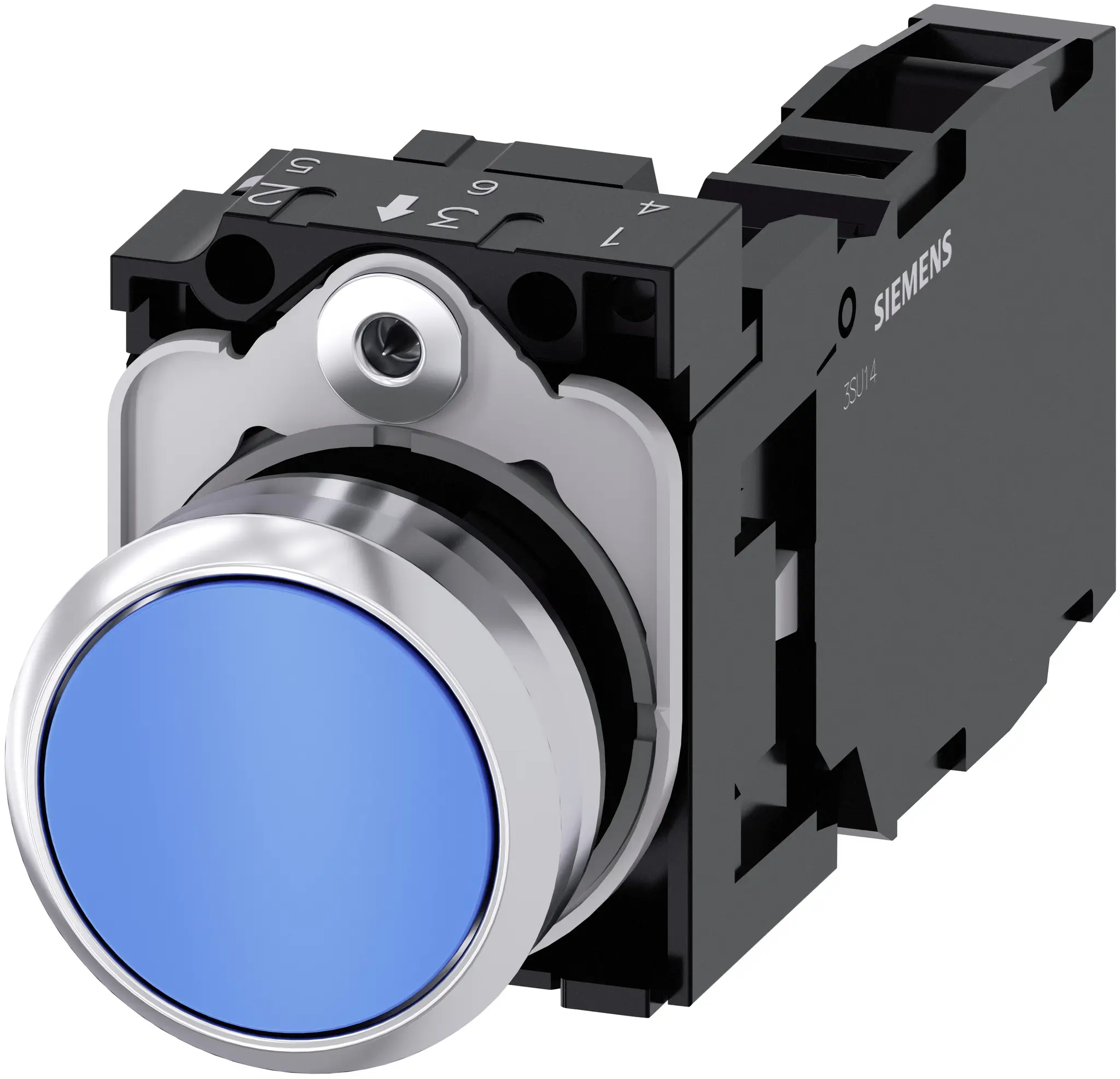 Produktfoto 1 von Siemens SIRIUS ACT 3SU11 Druckschalter Tastend Trennplatte Ø 22 mm, 1-poliger Umschalter / 10 A 500 V dc 500 V ac