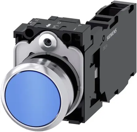 Produktfoto 1 von Siemens SIRIUS ACT 3SU11 Druckschalter Tastend Trennplatte Ø 22 mm, 1-poliger Umschalter / 10A 500 V dc 500 V ac