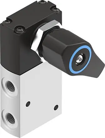 Produktfoto 1 von Festo VHEF Pneumatik-Steuerventil, manuell, 3/2, G1/8, 1/8Zoll, Aluminium-Legierung