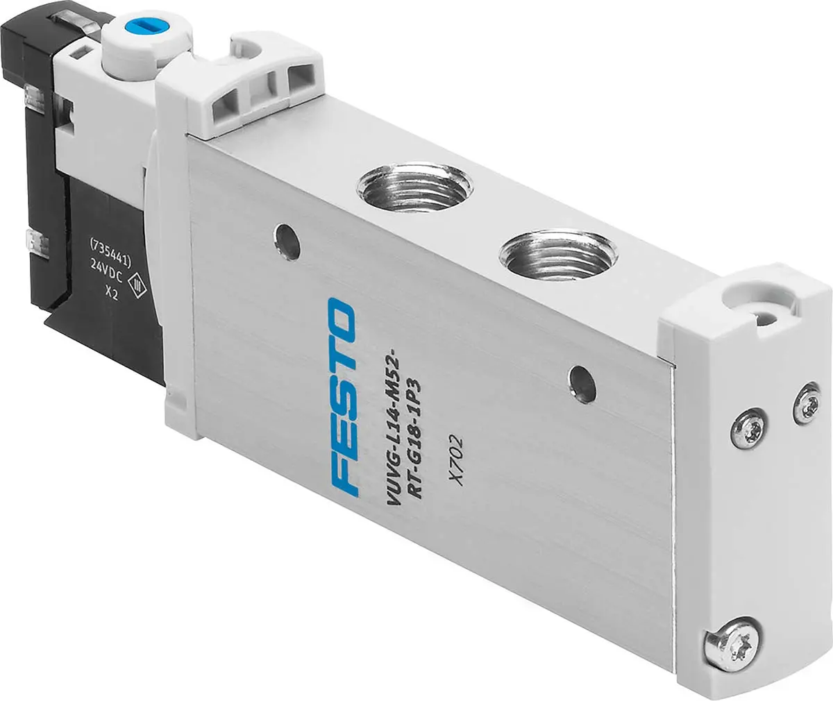 Produktfoto 1 von Festo VUVG 578164 Magnetventil 5/2 Inline G1/8, Elektromagnet-betätigt 24V dc