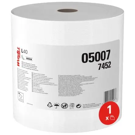 Produktfoto 1 von WYPALL WypAll L40+ Power Clean Papierhandtücher Rolle 1, 750-Blatt