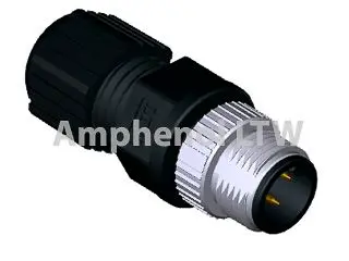 Produktfoto 1 von Amphenol Industrial SL8001 15.3 mm M12 Rundsteckverbinder Stecker 3-polig Stecker 4A Kabel, Kabel IP67