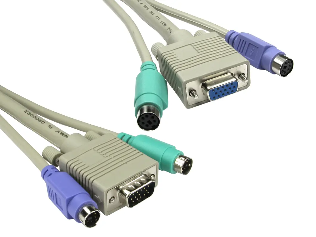Produktfoto 1 von RS PRO KVM-Kabel, VGA / Stecker, SVGA / Buchse, Grau, 2 m