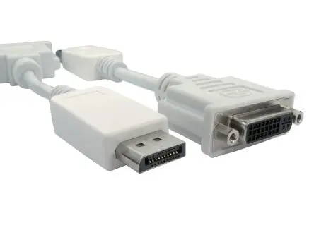 Produktfoto 1 von RS PRO, Stecker DisplayPort-Kabel A DisplayPort B DVI-D - Buchse, 150 mm Polyvinylchlorid