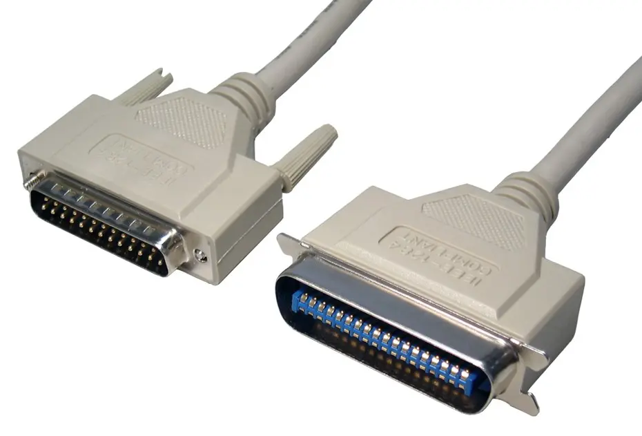 RS PRO Parallel-Kabel DB25-Stecker Stecker C36 Stecker L. 3 m, Grau