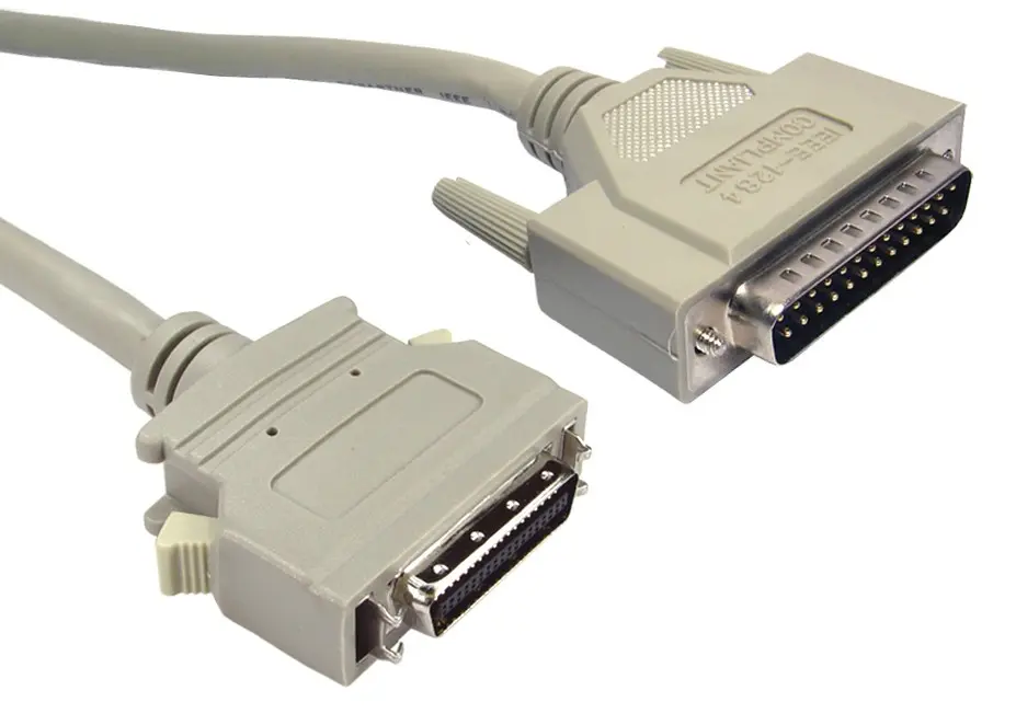 RS PRO Parallel-Kabel DB25-Stecker Stecker C36 Stecker L. 2 m, Grau