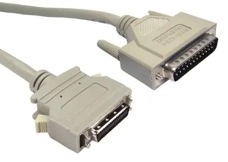 Produktfoto 1 von RS PRO Parallel-Kabel Centronic, D-Sub, 25-polig Stecker C36 Stecker L. 2 m, Grau