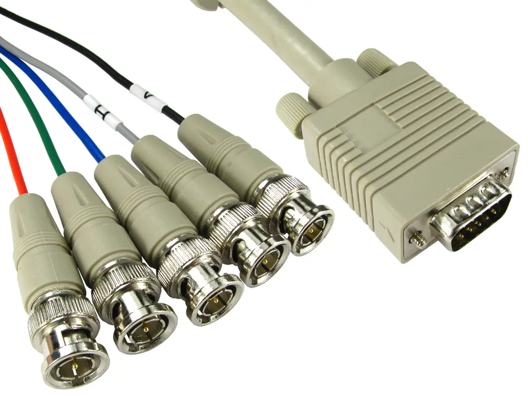 Produktfoto 1 von RS PRO SS VGA-Kabel A VGA / Stecker B RGB x 5 / Stecker, 2 m Polyvinylchlorid Grau