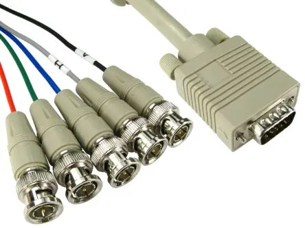 Produktfoto 1 von RS PRO SS VGA-Kabel A VGA / Stecker B RGB x 5 / Stecker, 2 m Polyvinylchlorid Grau