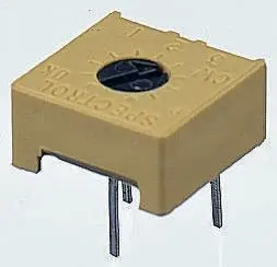 Vishay 63M 1-Gang Durchsteckmontage Trimm-Potentiometer, Einstellung von oben, 10 kΩ, 10 %, 0.5 W, Stift, L. 9.52 mm