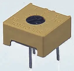 Produktfoto 1 von Vishay 63M 1-Gang THT Trimmer-Potentiometer, Einstellung von oben, 10kΩ, ±10%, 0.5W, Pin, L. 9.52mm