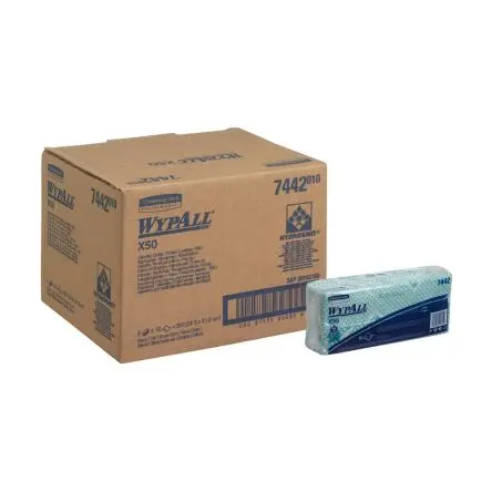 Produktfoto 1 von WYPALL WypAll Lappen für Allgemeine Reinigung Beutel Trocken 50 pro Paket Stk. Grün, 416 x 245 mm Mehrmalige Verwendung