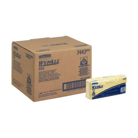 Produktfoto 1 von WYPALL WypAll Lappen für Allgemeine Reinigung Packung Trocken 50 pro Paket Stk. Gelb, 416 x 245 mm Mehrmalige Verwendung