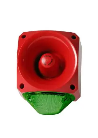 Produktfoto 1 von Klaxon Nexus 105 LED-Signalleuchte, Statisch/Blinkend (nur LED)-Licht Schall- und Lichtsignal-Kombination 60V Grün IP66
